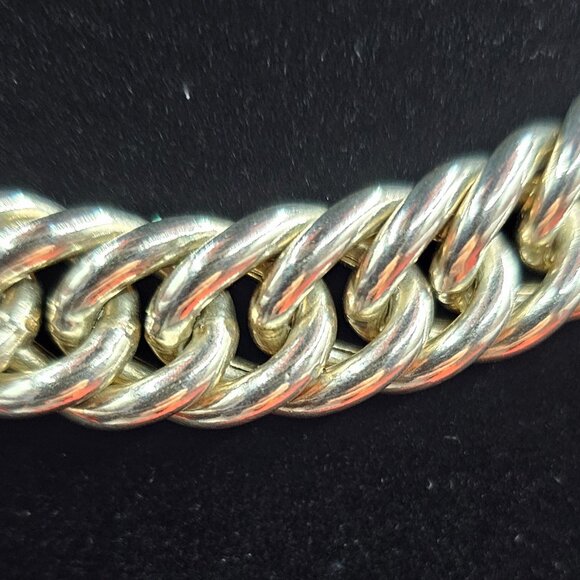 925 Sterling Silver Italian Cuban Link Necklace 16” Heavy Solid 76g - Picture 2 of 5